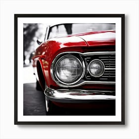 Red Vintage Old Speed Traffic Light Transportation Front Black Vehicle Luxury Car Wheel (5) Art Print