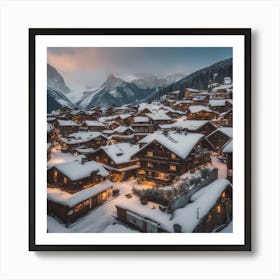 Switzerland At Dusk Art Print