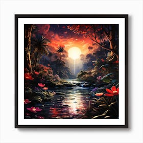 Hawaiian Waterfall Art Print