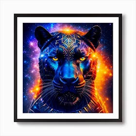 Black Panther Power Animal Art Print