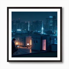 Cityscape At Night 2 Art Print