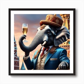 Havana Elephant Moscow Art Print