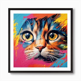 Splatter Cat Art Print