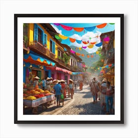 Colombian Festivities Ultra Hd Realistic Vivid Colors Highly Detailed Uhd Drawing Pen And Ink (18) Art Print