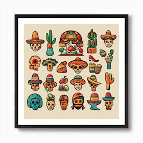 Day Of The Dead Skulls 10 Art Print