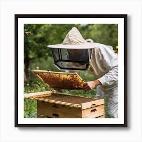 Beekeeper In Beehive 3 Art Print