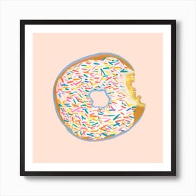 Sprinkle Donut - Pink Art Print