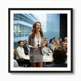 Businesswoman Giving A Presentation 3 Art Print