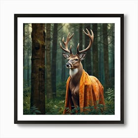 Deer In The Woods 27 Art Print