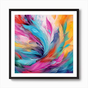 Abstract Of Colorful Feathers Art Print