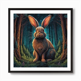 Rabbit In The Woods 38 Art Print