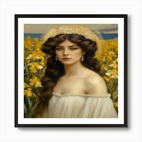 Girl In A Field Art Print