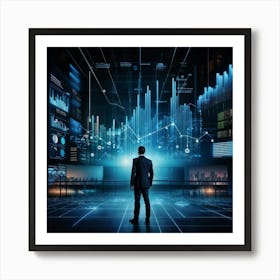 An Intricate Complex Illustration Revealing Data Statistics And Analysis Set Against A Backdrop Wi 2 1 Art Print