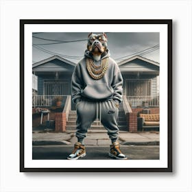 Dog On The Street Art Print