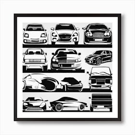 Car Silhouettes 3 Art Print