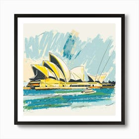 A Sydney Opera House In Sydney Expressive Stroke 1720433386 2 Art Print