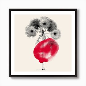 Tropical Tree Red Art Print