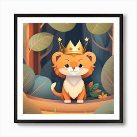 The lion in the forest Art Print