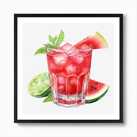 Watermelon Cocktail 1 Art Print