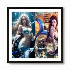 Mermaids 5 Art Print