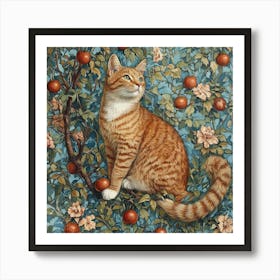 Cat In An Apple Tree Art Art Print