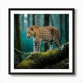 Leopard In The Forest 5 Art Print