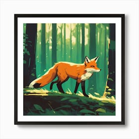 Fox In The Forest 24 Art Print