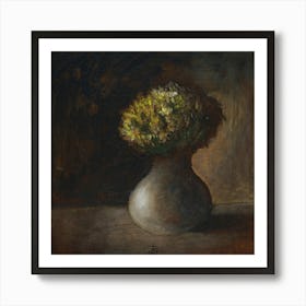 Yellow Flowers In A Vase - square painting Anton Maliar floral classic old masters figurative hand painted Art Print