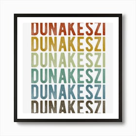 Dunakeszi City Hungary Retro Art Print