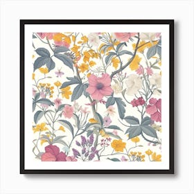 Floral Wallpaper 1 Art Print