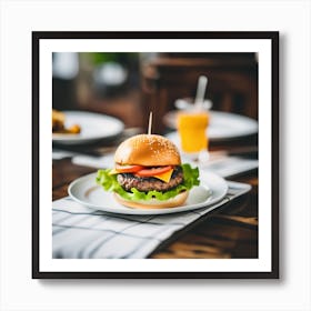 Hamburger On A Plate 12 Art Print