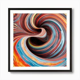 Close-up of colorful wave of tangled paint abstract art 14 Art Print