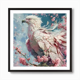 Eagle In Cherry Blossoms 1 Art Print