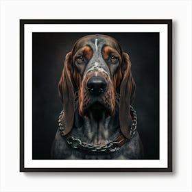 Portrait Of A Basset Hound Art Print