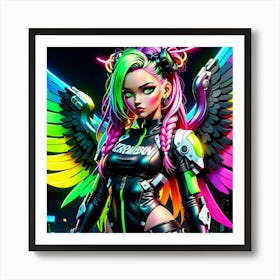 Cyborg Girl Art Print