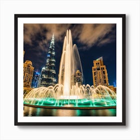 Burj Khalifa At Night Art Print