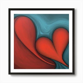 Two Hearts Art Print