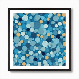 Blue Polka Dots Art Print