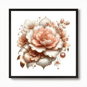 Peach Roses Art Print