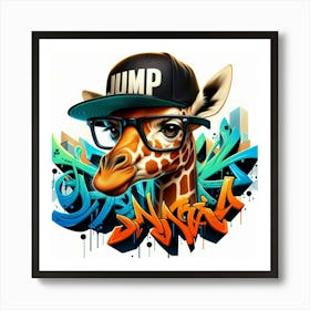 Graffiti Giraffe Art Print