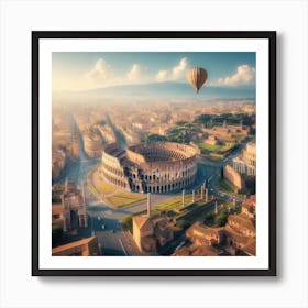 Aerial View Of Rome, Italy Art Print