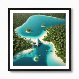 Aerial View Of A Tropical Island Art Print