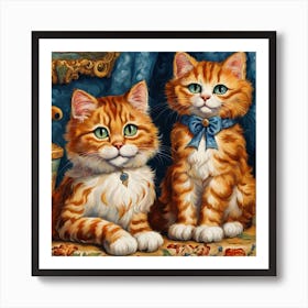 Cute Cats Painting (10) Art Print