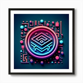 Neon Logo Art Print