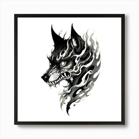 Wolf Head Tattoo 16 Art Print