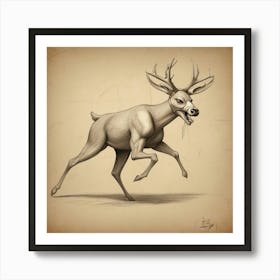 Deer Drawing 14 Affiche