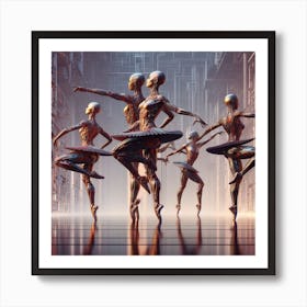 Futuristic Dancers 2 Art Print