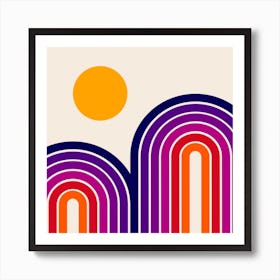Retro Sunset Art Print