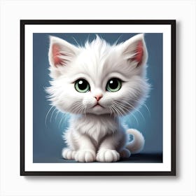 Cute White Kitten Art Print