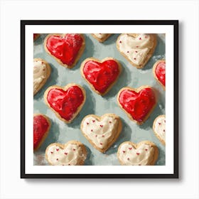 Heart Cookies Art Print